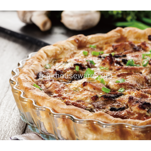 Plats de cuisson en verre de style français cannelé Pie Oan